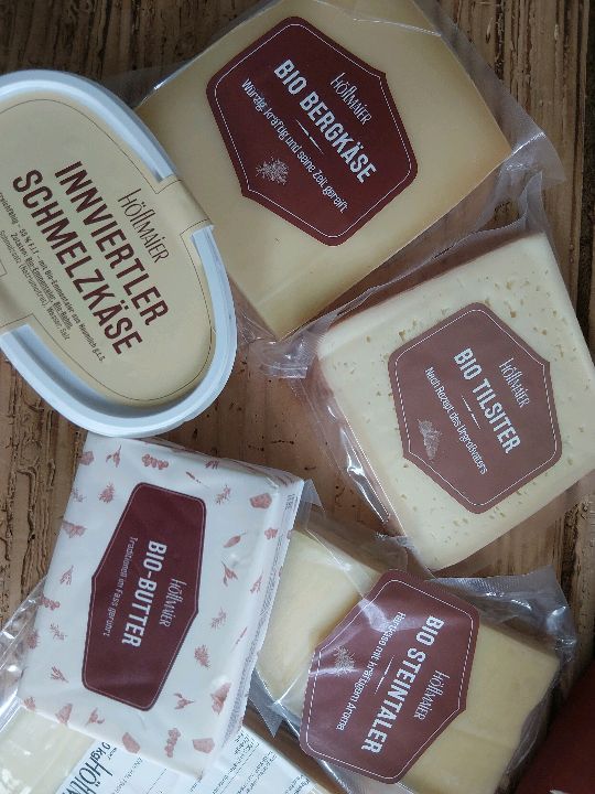 Bio Bergkäse, Tilsiter, Steintaler, Butter