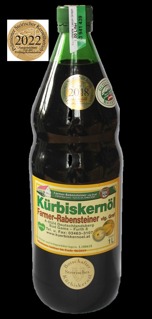 Steirisches Kürbiskernöl, 1 l Standardflasche