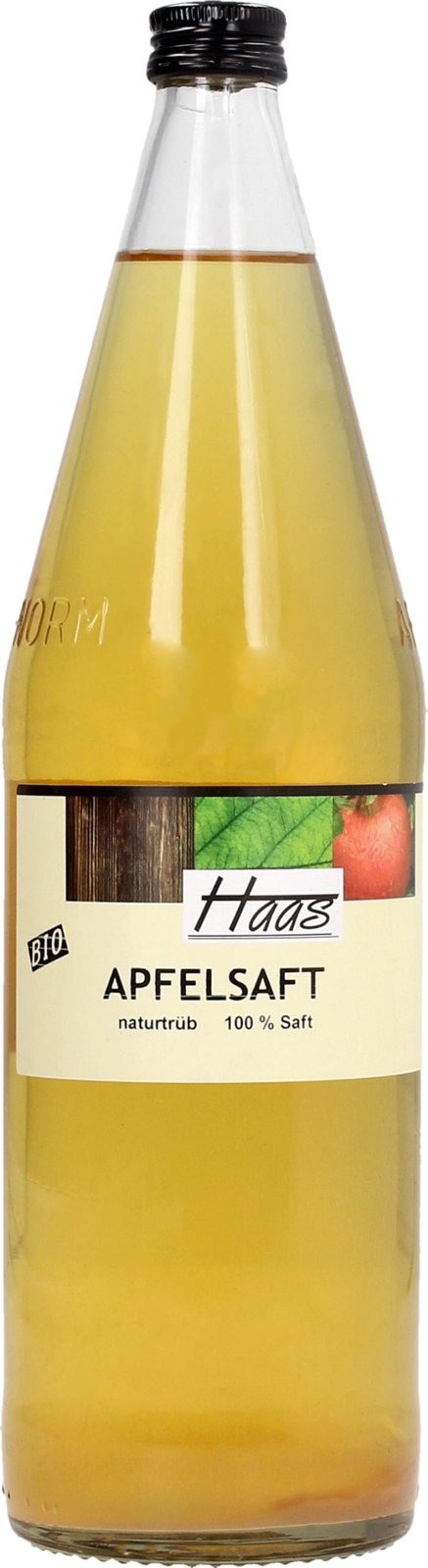 Bio-Apfelsaft naturtrüb (klassische Sortenmischung), 1 l Flasche