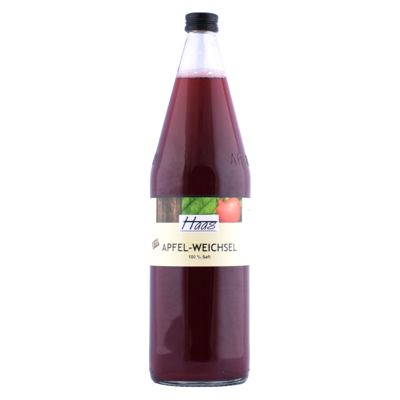 Bio-Apfel-Weichsel-Saft (Apfelsaft mit Weichsel/Sauerkirsche), 1 l Flasche