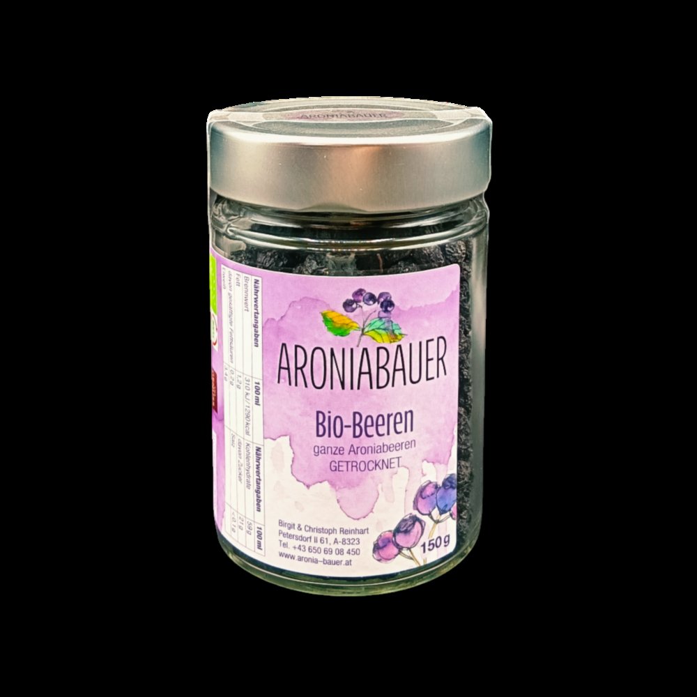 BIO Aronia Beeren, getrocknet - 140 g Glas