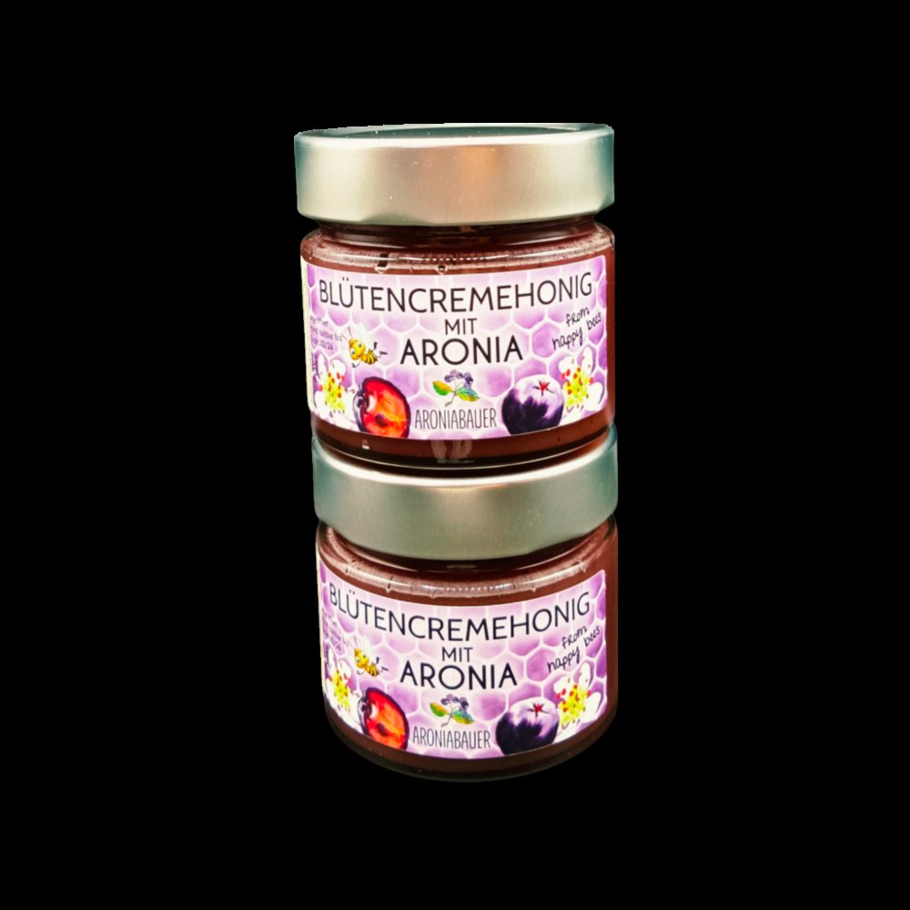 Bluetencremehonig mit Aronia - 250 g Glas
