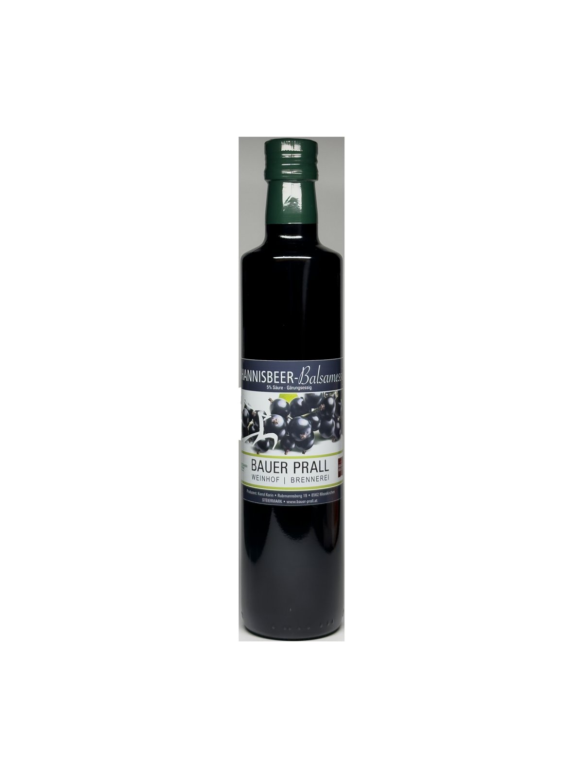 Johannisbeer-Balsamessig, 0,5 l (auch in 0,25 l und 0,1 l erhältlich)