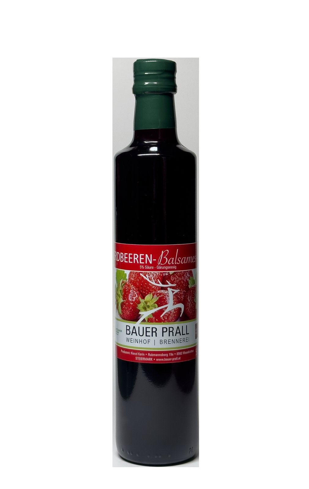 Erdbeeren-Balsamessig, 0,5 l (auch in 0,25 l und 0,1 l erhältlich)