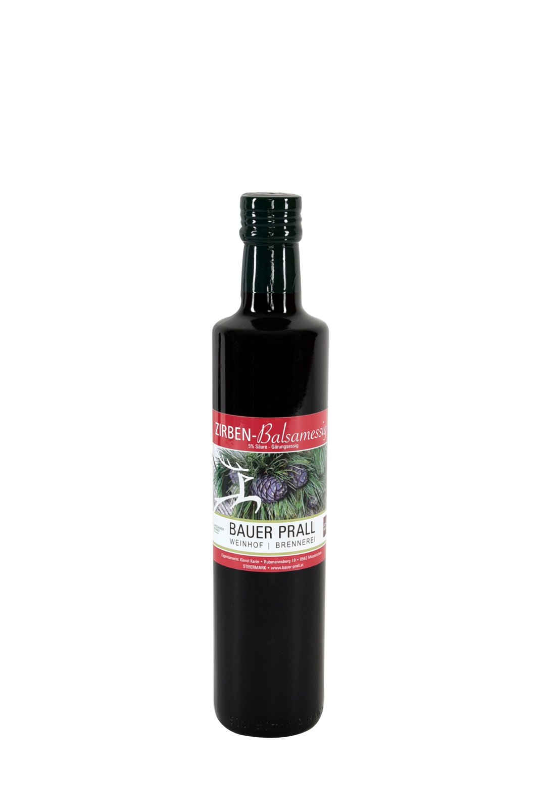 Zirben-Balsamessig, 0,5 l (auch in 0,25 l und 0,1 l erhältlich)