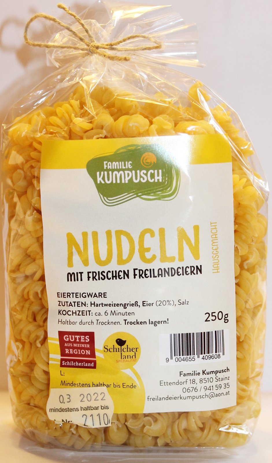 Nudeln Spiralen, 250 g