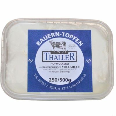 Bauern-Topfen aus pasteurisierter Vollmilch, mind. 45 % F.i.T., 500 g Becher