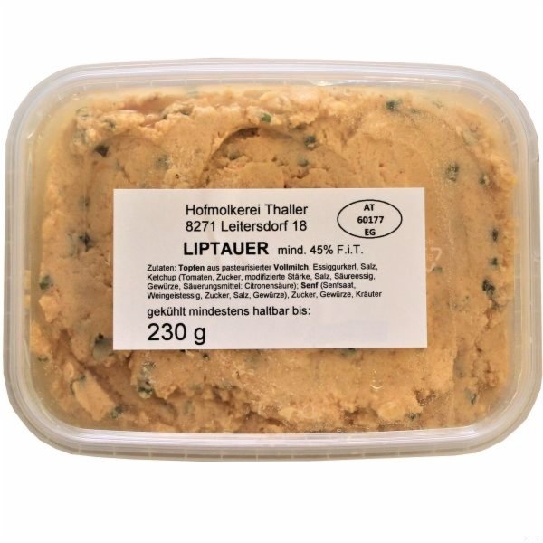 Liptauer (pikanter Topfenaufstrich aus pasteurisierter Vollmilch), 230 g Becher