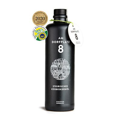Steirisches Kürbiskernöl g.g.A. – schwarze Designflasche 0,5 l (auch 0,2 / 0,7 l)