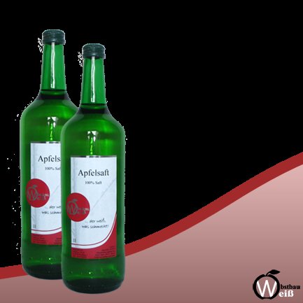 Apfelsaft (100 % Saft, eigene Erzeugung "der weiß, was schmeckt"), 1 l Flasche