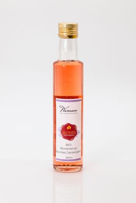 Blütensirup (buntes Gartenjahr), dunkelrot-fruchtig – 250 ml