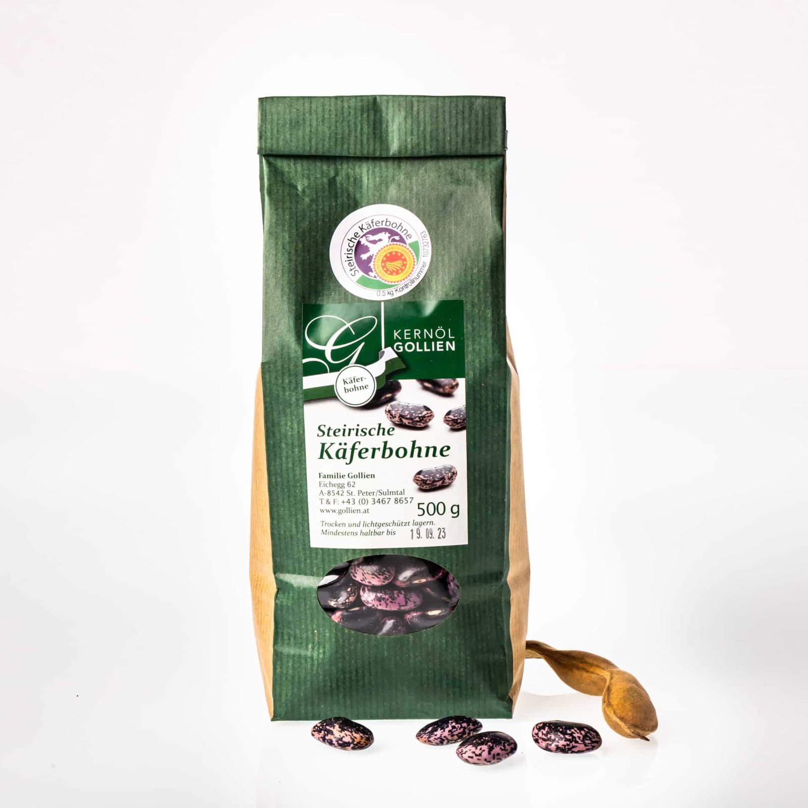 Steirische Käferbohne g.U., getrocknet, 500 g Packung (auch 200 g € 3,80 / 1 kg € 10,90)