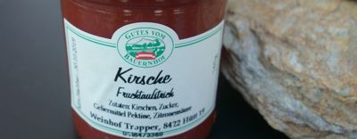 Kirsch-Fruchtaufstrich (hausgemacht, Glas; Füllmenge nicht ausgewiesen)