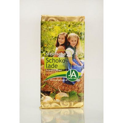 Handgeschöpfte Kürbiskern-Nougat-Schokolade (Edelbitter mit Kürbiskernkrokant & Nougat), 70 g