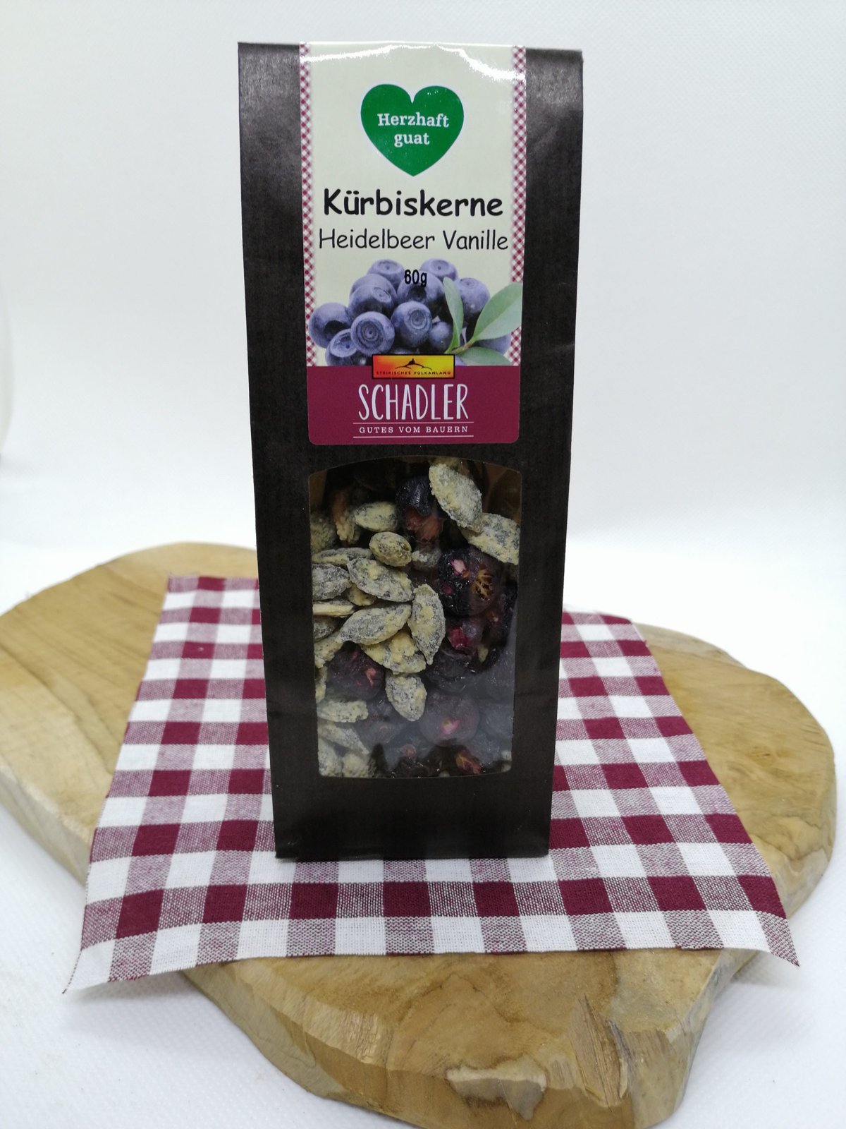Kürbisknabberkerne Heidelbeer-Vanille, 60 g