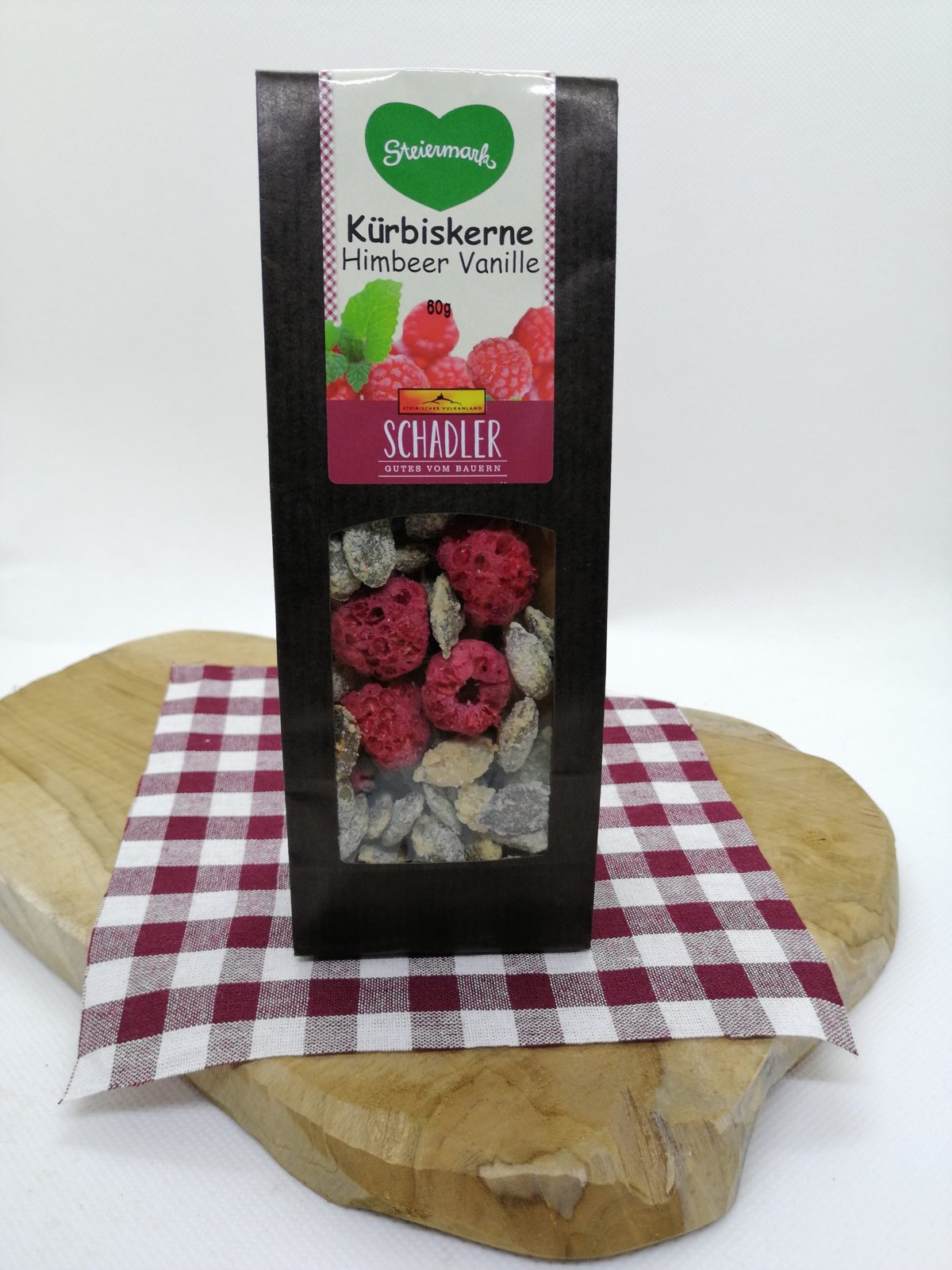 Kürbisknabberkerne Himbeer-Vanille, 60 g