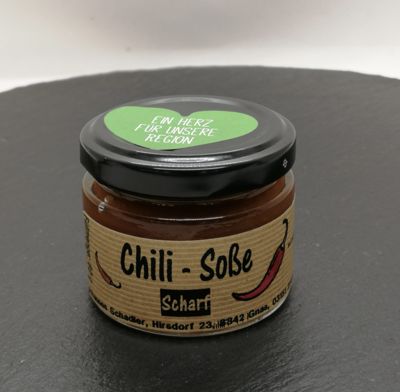 Schadlers Chili-Soße scharf (Carolina Reaper, Bhut Jolokia, Jalapeño), 60 g